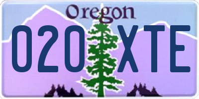OR license plate 020XTE