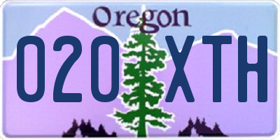 OR license plate 020XTH