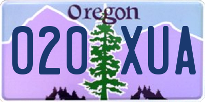 OR license plate 020XUA