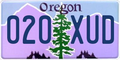 OR license plate 020XUD