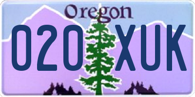 OR license plate 020XUK