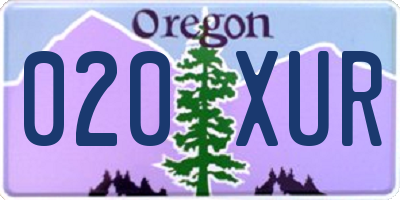 OR license plate 020XUR