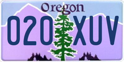 OR license plate 020XUV