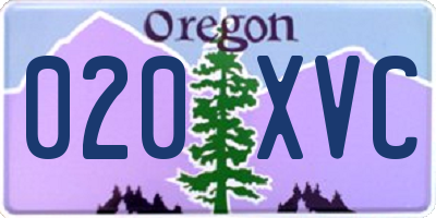OR license plate 020XVC