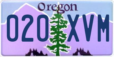 OR license plate 020XVM