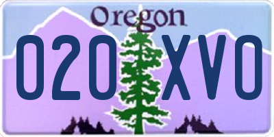 OR license plate 020XVO