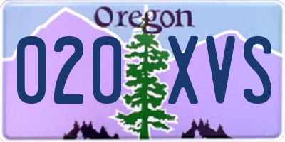 OR license plate 020XVS