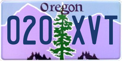 OR license plate 020XVT
