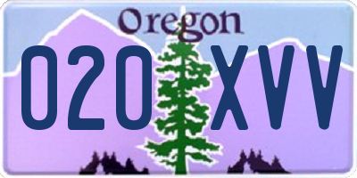 OR license plate 020XVV