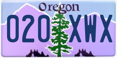 OR license plate 020XWX