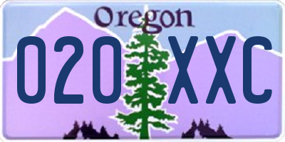 OR license plate 020XXC
