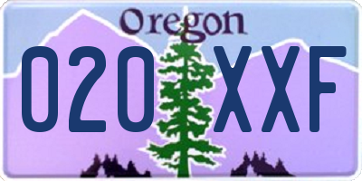 OR license plate 020XXF