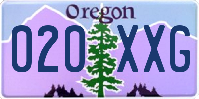 OR license plate 020XXG