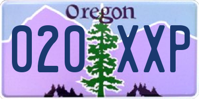 OR license plate 020XXP