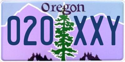 OR license plate 020XXY