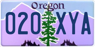 OR license plate 020XYA