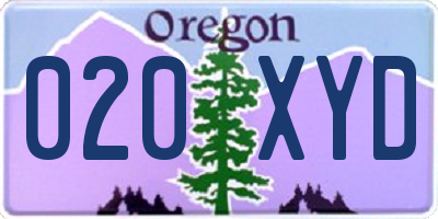 OR license plate 020XYD