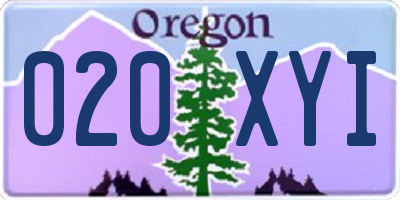 OR license plate 020XYI