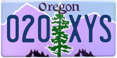 OR license plate 020XYS