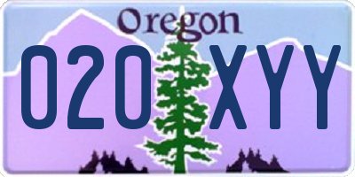 OR license plate 020XYY