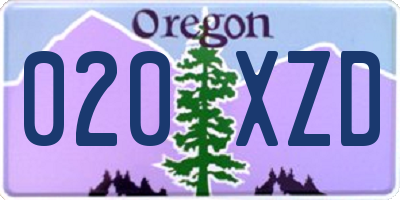 OR license plate 020XZD