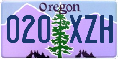 OR license plate 020XZH