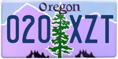 OR license plate 020XZT