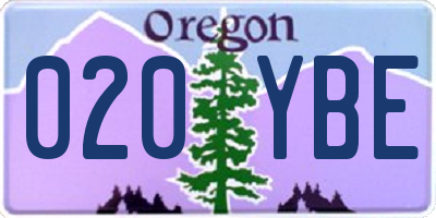 OR license plate 020YBE