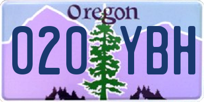 OR license plate 020YBH