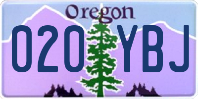 OR license plate 020YBJ