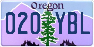 OR license plate 020YBL