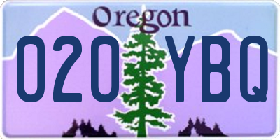 OR license plate 020YBQ