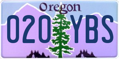 OR license plate 020YBS