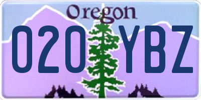 OR license plate 020YBZ