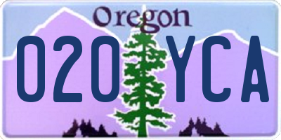OR license plate 020YCA