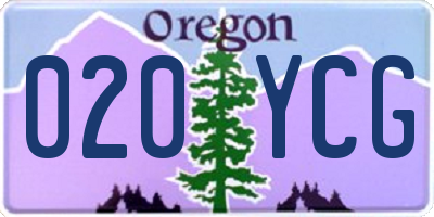 OR license plate 020YCG