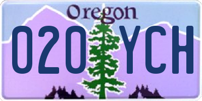 OR license plate 020YCH