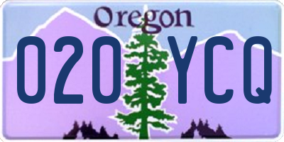 OR license plate 020YCQ