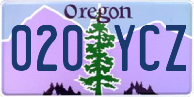 OR license plate 020YCZ