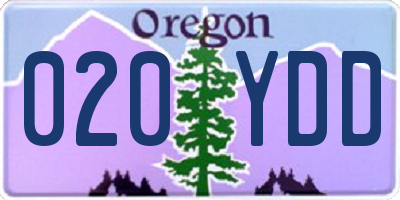 OR license plate 020YDD