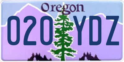 OR license plate 020YDZ