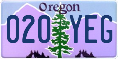 OR license plate 020YEG