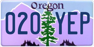 OR license plate 020YEP