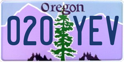 OR license plate 020YEV
