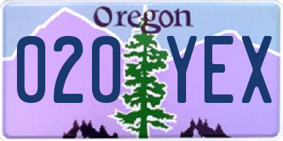 OR license plate 020YEX