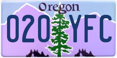 OR license plate 020YFC