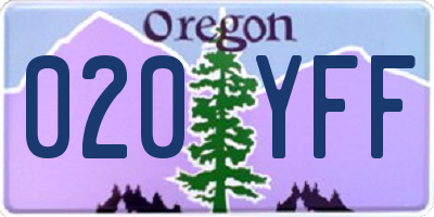 OR license plate 020YFF