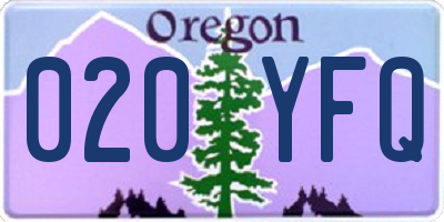 OR license plate 020YFQ