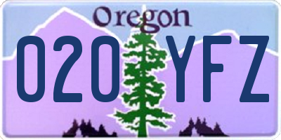 OR license plate 020YFZ