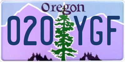 OR license plate 020YGF